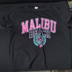 Black Malibu Beach Graphic Tee